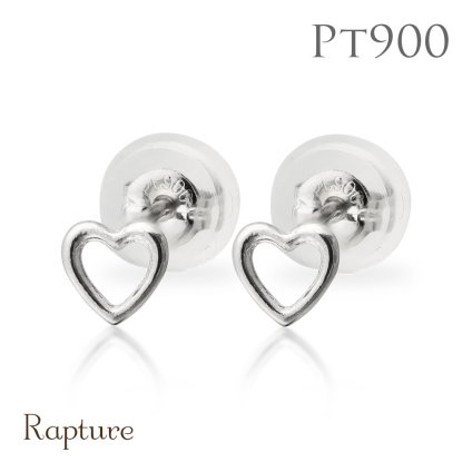 プラチナ ピアス ハート PT900 地金入りシリコンキャッチ 白金 スタッドピアス セカンドピアス シンプル 華奢 上品 エラ Ella 彼女 妻 女性 レディース 誕生日 プレゼント ハロウィン 【品番：RME-320045-000】