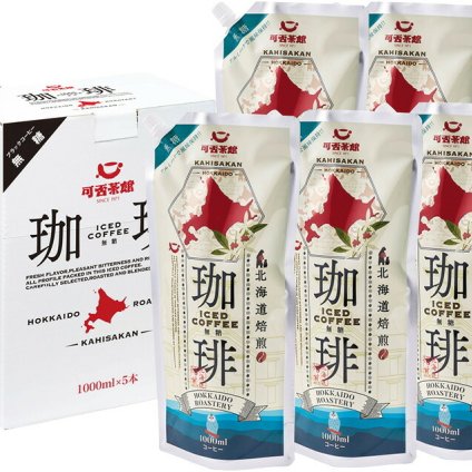 夏の贈り物お中元 可否茶館アイスコーヒー無糖5本セット キャラバンコーヒー 可否茶館アイスコーヒー無糖（1L）×5