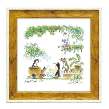 ルイ・シン アートフレーム ペンギン ケイム LS-03202 猫 動物 ペンギン 自然 アート おしゃれ 壁掛け 絵画 版画 額縁 アニマル イラスト