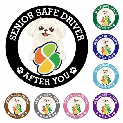 カーサイン 高齢者マーク SENIOR SAFE DRIVER マルペキ ステッカー シール 直径13cm 肉球 日本製 車