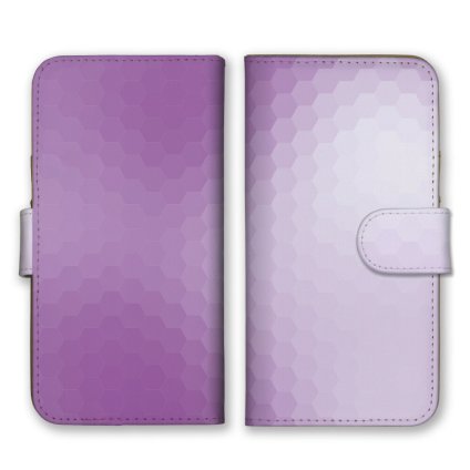 ＼全機種対応／ スマホケース 手帳型 スマホカバー 手帳タイプ スマートフォン ケース カバー モザイク 六角 ハニカム パープル かわいい おしゃれ かっこいい カードホルダー付き カード収納 合皮 合成レザー