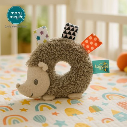 メリーマイヤー タギーズ ヘザーヘッジホッグ ラトル 14cm ハリネズミ | ぬいぐるみ ファーストトイ ベビー 赤ちゃん 0歳 用品 安全 Mary Meyer 正規輸入品