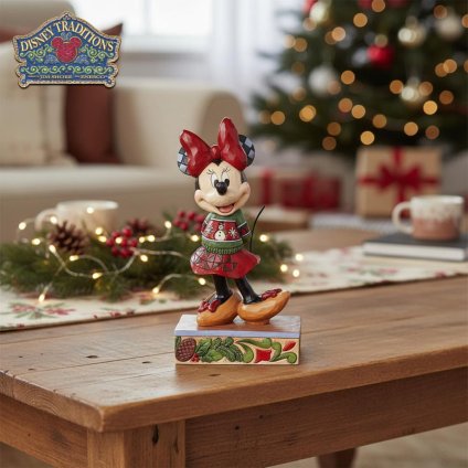 ミニー クリスマスセーター 14.3cm クリスマス | ディズニー トラディションズ ジムショア グッズ フィギュア 人形 置物 彫刻 Jim Shore 正規輸入品