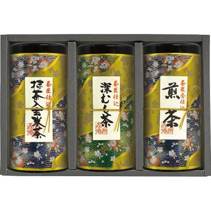 宇治森徳 茶匠仕込 流香 [26-0421-074] SYE-25 香仕込煎茶 深むし茶 抹茶入玄米茶 オリジナル茶缶入 日本茶 お茶 茶葉 詰め合わせ 詰合せ ギフト 贈り物 プレゼント 内祝い お返し