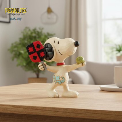 スヌーピー プレイング ピックルボール ミニ 8.3cm | ジムショア ピーナッツ グッズ フィギュア 人形 置物 彫刻 Jim Shore 正規輸入品