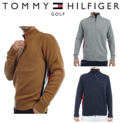 トミーヒルフィガー ゴルフ メンズ ケーブル フルジップ セーター TOMMY HILFIGER GOLF THMA479 秋冬モデル お誕生日祝い お祝い 記念品 お父さん 父の日 彼氏 男性 30代 40代 50代 60代  還暦祝い 敬老の日 人気プレゼント プレゼント