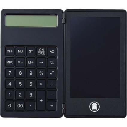 【直送】電卓付き電子メモ 4.4インチ ブラック [26-0604-080] 0057-01 専用タッチペン付き 折りたたみ式 電子メモパッド デジタルメモ 持ち運び便利 プレゼント ギフト