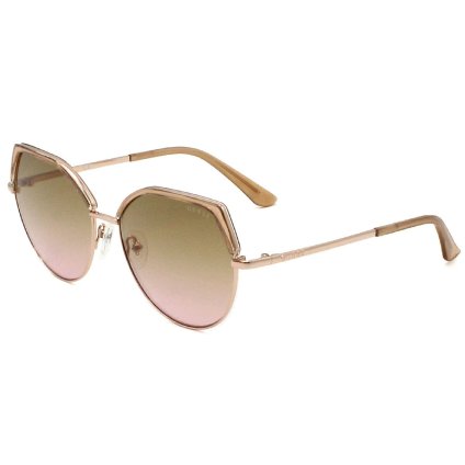 ゲス GUESS サングラス ノーズパッド UVカット アイウェア キャットアイ フォックス GU7736/S 57G 58 メンズ レディース ユニセックス シャイニーベージュ+ライトブラウングラデーションピンク 海外正規品