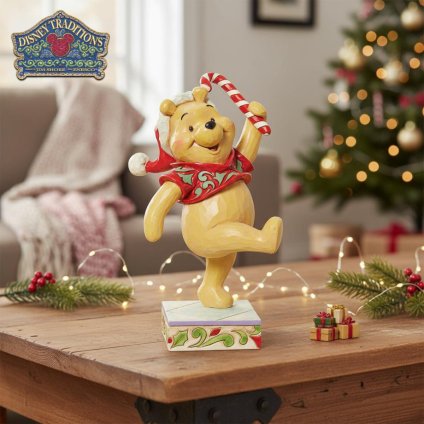 プーさん クリスマス キャンディケイン 14cm くまのプーさん クリスマス | ディズニー トラディションズ ジムショア グッズ フィギュア 人形 置物 彫刻 Jim Shore 正規輸入品