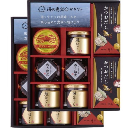 神谷監修 海の恵詰合せ [26-2752-078] ZS-HZ 鮭ほぐし のり佃煮 かつおだし 紅ずわいがにほぐし身 和食 海鮮 グルメ 惣菜 セット お返し 内祝い お祝い お歳暮 お中元 御礼 ギフト