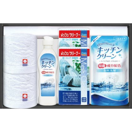 今治産タオル＆キッチン洗剤セット [26-7628-040] ＳＭＡ２５ プレミアムギフト 贈り物 お祝い ウォッシュタオル＝綿１００％ 内祝い 出産内祝い 結婚内祝い 快気祝い 新築祝い お返し 贈り物 プレゼント ギフト
