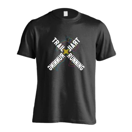 トレイルランニング Tシャツ 半袖 メンズ ウェア レディース 練習着 ジュニア ドライ おもしろ tシャツ 速乾 名入れ スポーツ 女子 男子 チーム おしゃれ 文字入れ 「ネオンスタイルのクロスTRAIL RUN」 アートワークスコウベ 【送料無料】