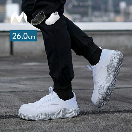 マンダム HOVER LIGHT ♯814 26.0cm[安全靴 おしゃれ スリッポン スニーカー ワークシューズ メンズ 男性 3E ローカット シューズ 仕事 現場 作業用 靴 作業靴 オシャレ 丸五]