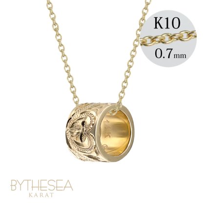 ゴールド ネックレス ハワイアンジュエリー ネックレス ゴールド イエローゴールド ネックレス スクロールチューブ Lサイズ 14K K14 K10 10Kあずきチェーン太0.7mm ギフトラッピング可能 BY THE SEA バイザシー メンズ レディース ハロウィン 【品番：CG-GP126】