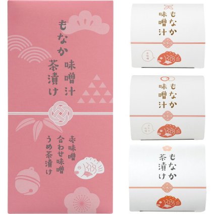 ちきり もなか味噌汁＆茶漬け 3個 [26-0417-026] 7792 鯛型もなか 赤味噌 合わせ味噌 うめ茶漬け お中元 お歳暮 内祝い ギフト