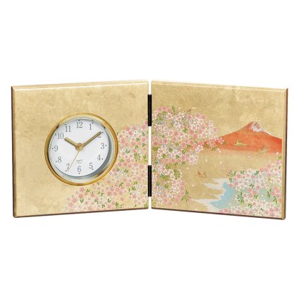 加賀箔 屏風時計 華富士  ／置き時計 置き時計・掛け時計 インテリア 住まい・家具 敬老の日 プレゼント ギフト お彼岸 お供え 秋 2026 送料無料 ギフト プレゼント プチギフト 内祝い 快気祝い 出産祝い 結婚祝い 引出物 新築祝い お返し