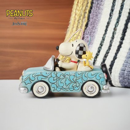スヌーピー&ウッドストック カーサーフィン 11.8cm | ジムショア ピーナッツ グッズ フィギュア 人形 置物 彫刻 Jim Shore 正規輸入品