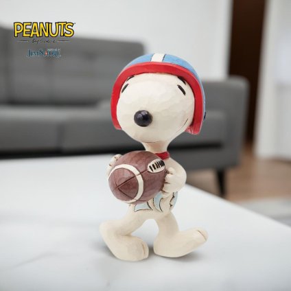 スヌーピー フットボール ミニ 8cm | ジムショア ピーナッツ グッズ フィギュア 人形 置物 彫刻 Jim Shore 正規輸入品