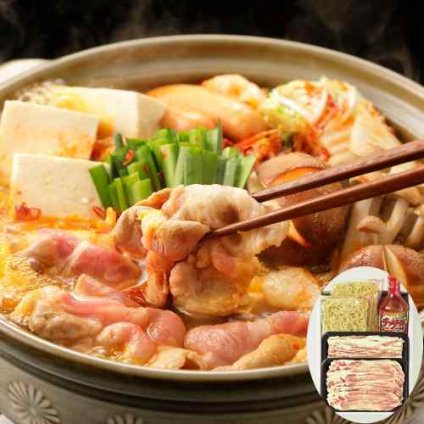 三重県産 さくらポーク チゲ鍋 セット 400g ラーメン付き 豚バラ 豚ロース 豚肉 ブランド豚 旨辛 鍋セット 鍋 〆のラーメン 詰め合わせ お取り寄せ グルメ ギフト 熨斗対応 冷凍