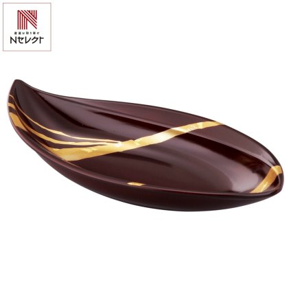 純金箔工芸 溜塗 金彩 12.0 貴船盛鉢 ギフト 蒔絵 漆器 国産 溜塗り 盛鉢 金沢漆器 高級【沖縄県・離島 配送不可】