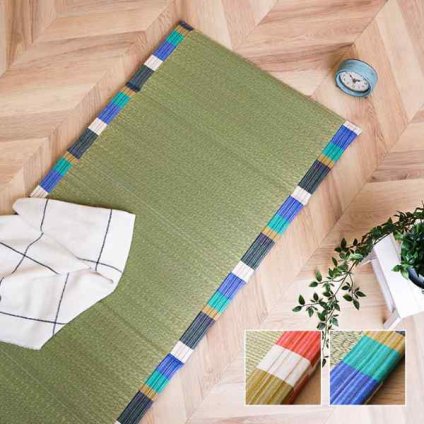 日本製 い草 い草マット  マット  ごろ寝マット  フリーマット  クッション性 和風柄   約70×180cm