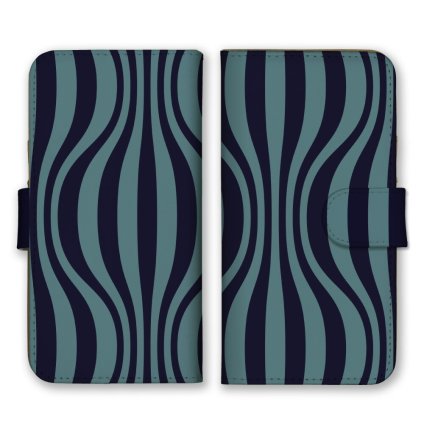 ＼全機種対応／ スマホケース 手帳型 スマホカバー 手帳タイプ スマートフォン ケース カバー ライン 曲線 ストライプ トリック ネイビー かわいい おしゃれ カードホルダー付き カード収納 合皮 合成レザー