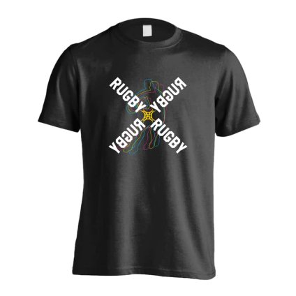 ラグビー Tシャツ 半袖 メンズ ウェア レディース 練習着 ジュニア ドライ おもしろ tシャツ 速乾 名入れ スポーツ 女子 男子 チーム おしゃれ 文字入れ 「ネオンスタイルのクロスRUGBY」 アートワークスコウベ 【送料無料】