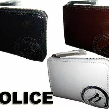 ポリス POLICE サングラス愛用 ブランドスムース牛革＆パイソン型押し ラウンドファスナー式小銭入れ 0515 PA-5509 potj47 小銭入れ 旅行 ギフト