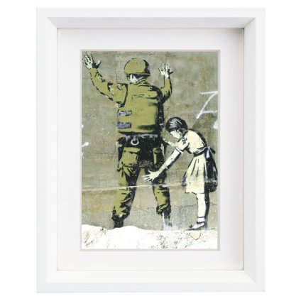 アートフレーム バンクシー ストップ Sサイズ BK-01604  Banksy 絵画 絵 ストリート 壁画 ステンシルアート
