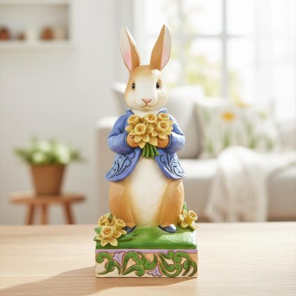 ピーターラビット ラッパスイセン 15.3cm | ジムショア グッズ フィギュア 人形 置物 彫刻 ビアトリクス・ポター Jim Shore 正規輸入品