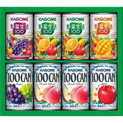カゴメ すこやかファミリーギフト [26-2924-090] KSR-10P ジュース 詰め合わせ 8本 野菜生活100 野菜ジュース フルーツジュース 100CAN 100パーセント 紙パック 常温 保存 飲料 お歳暮 お中元 ギフト プレゼント 内祝い