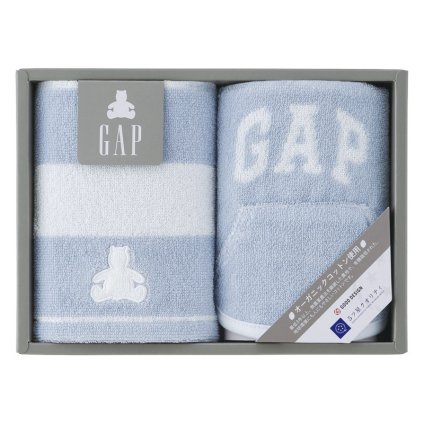 baby GAP ボーダーベア ベビーウォッシュタオル&スタイ ブルー  ／タオル 日用品・ヘルスケア 敬老の日 プレゼント ギフト お彼岸 お供え 秋 2026 送料無料 ギフト プレゼント プチギフト 内祝い 快気祝い 出産祝い 結婚祝い 引出物 新築祝い お返し