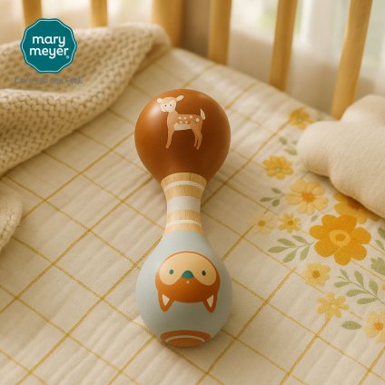 メリーマイヤー ライカ フォックス&バンビ ウッドラトル 14.5cm シカ キツネ | Leika 知育 玩具 ベビー 赤ちゃん 用品 かわいい ファーストトイ モンテッソーリ Mary Meyer 木製 がらがら 積み木 正規輸入品