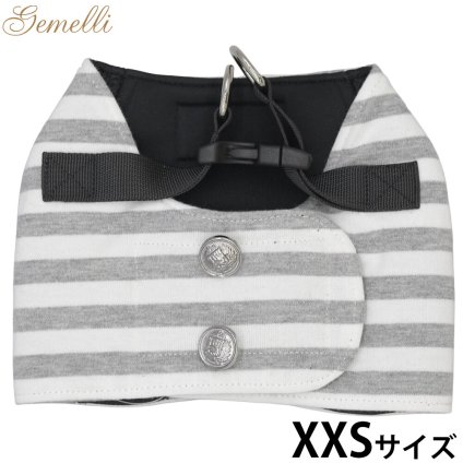 ジェメリ Gemelli ナチュラルボーダーハーネス ユニセックス XXS グレー