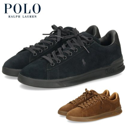 ポロ ラルフローレン スニーカー メンズ 靴 ローカット レザー ヘリテージコート３ POLO RALPH LAUREN HERITAGE COURT3 ブラック ブラウン