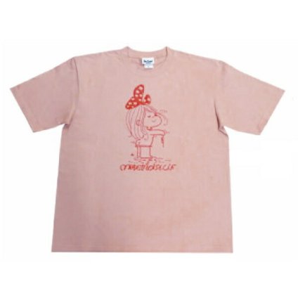 水森亜土 ビッグTシャツ ビーチ ダスティピンク