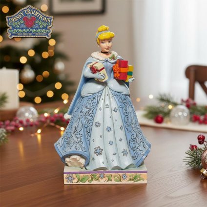 シンデレラ クリスマス 18.3cm クリスマス | ディズニー トラディションズ ジムショア グッズ フィギュア 人形 置物 彫刻 Jim Shore 正規輸入品