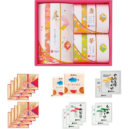 柳屋本店 花結び [26-0418-057] KH-10G 花削り 鰹そぼろ のり玉子ふりかけ うめ茶漬 わかめスープ 詰め合わせ お中元 お歳暮 内祝い ギフト