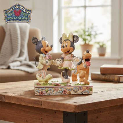ミッキー&ミニー ホワイトウッドランド 13.8cm | ディズニー トラディションズ ジムショア グッズ フィギュア 人形 置物 彫刻 Jim Shore 正規輸入品