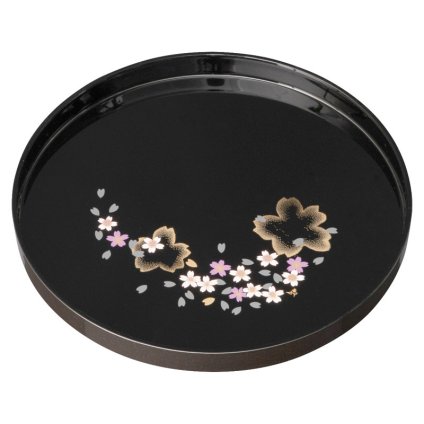 日展作家 橋爪靖雄 桜浪漫 8.0丸盆  ／お盆・トレー 配膳用品・キッチンファブリック キッチン用品 お中元 御中元 ギフト 暑中 残暑 お盆 初盆 新盆 お供 御供 ギフト 2026 送料無料 ギフト プレゼント プチギフト 内祝い 快気祝い 出産祝い 結婚祝い 引出物 新築祝い お返し