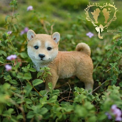 【横向き柴犬】　本物そっくり 犬 ドッグ 置物　エントランス リビング  　Woobia