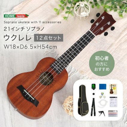 初心者でも始めやすい ウクレレ 12点セット 21インチ(ソプラノ)