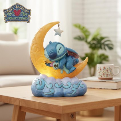 スティッチ ムーン スクランプ 19.4cm リロ&スティッチ | ディズニー トラディションズ ジムショア グッズ フィギュア 人形 置物 彫刻 Jim Shore 正規輸入品