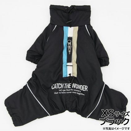 GEWALK（ジウォーク） ドリズル サーマル オーバーオール XS ブラック 犬 ドッグウェア 洋服 撥水 快適 暖かい 超小型犬