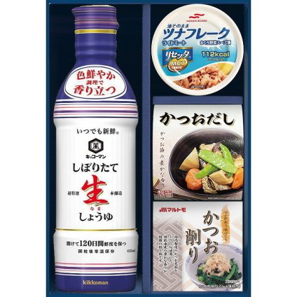 キッコーマン [26-7604-026] GK-252 生しょうゆ 詰合せギフト 調味料 ギフト かつおだし かつおパック ツナ缶 ご飯のお供 詰め合わせ 内祝い 出産内祝い 結婚内祝い お返し プレゼント 贈り物