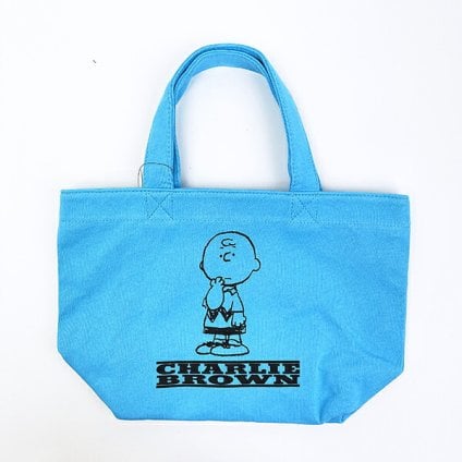 スヌーピー チャーリーブラウン スウェットトートバッグ ブルー SNOOPY