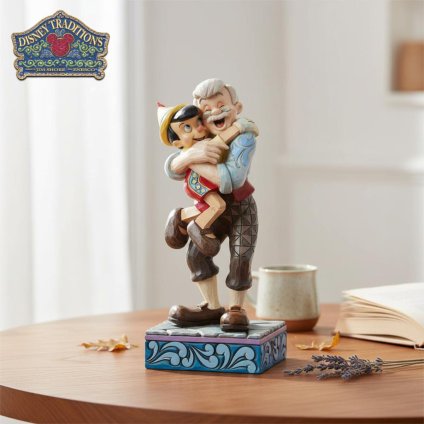 ゼペット& ピノキオ ハグ 17.7cm | ディズニー トラディションズ ジムショア グッズ フィギュア 人形 置物 彫刻 Jim Shore 正規輸入品