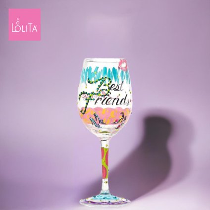 Lolita ワイングラス BEST FRIENDS ALWAYS 22.4cm ずっと親友 | かわいい おしゃれ ポップ モダン デザイン食器 アート ロリータ･ヤンシー 正規輸入品