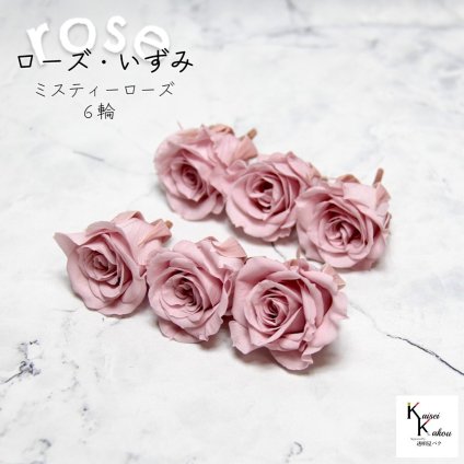 大地農園！プリザーブドフラワー 「ローズいずみ 6輪 ミスティーローズ」プリザ 花材 ハーバリウム おしゃれ かわいい プレゼント 贈り物　オオチノウエン バラ 薔薇 ローズ rose