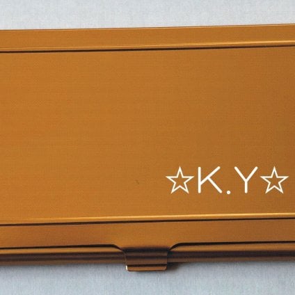 名入れサービス!! アルミカードケースゴールドB 名刺入れ 彫刻 15枚収納 【誕生日・結婚式・父の日・母の日・入学祝】